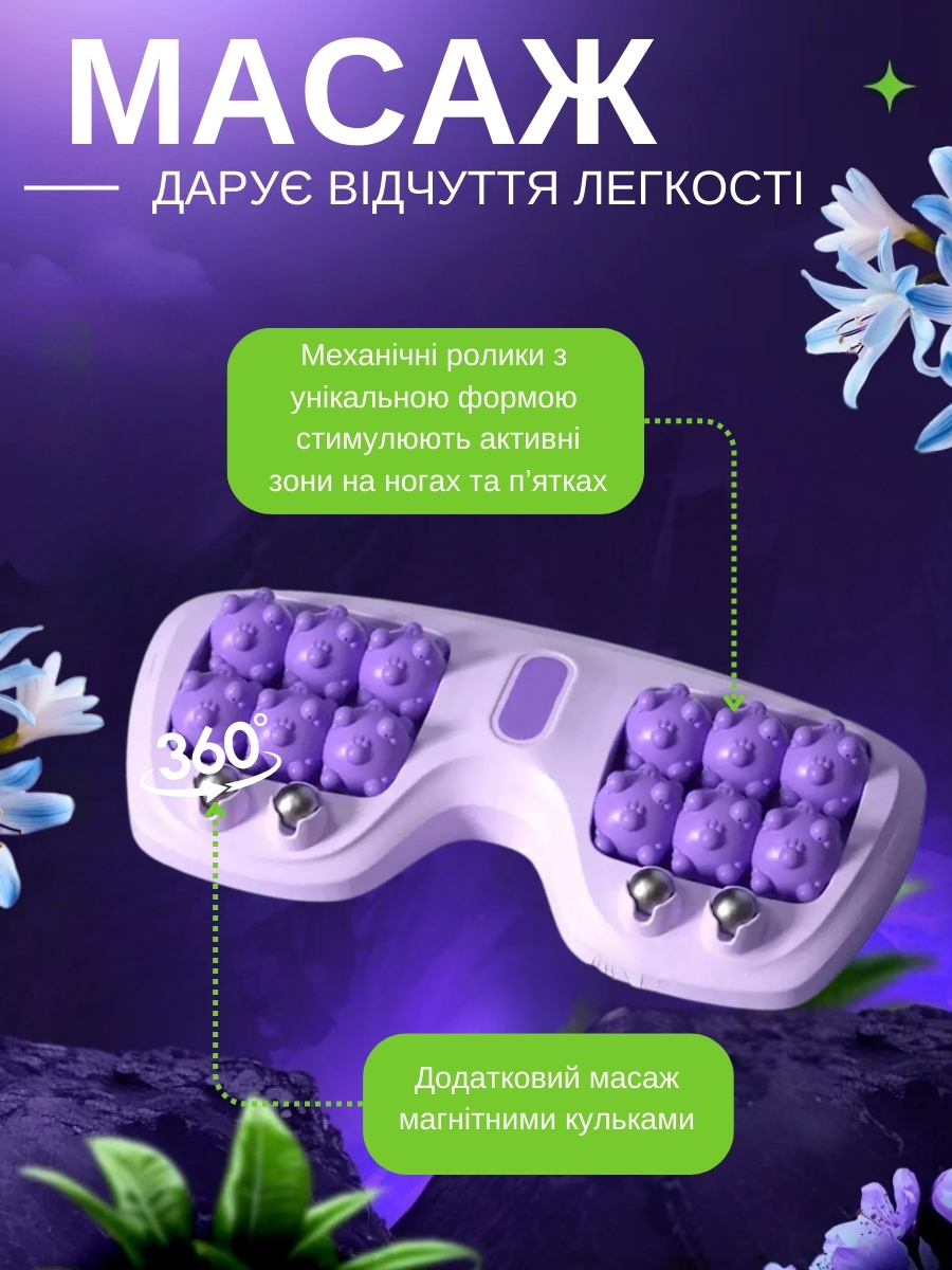 Роликовий Массажер - Розслабляє ноги, робить хотьбу комфортнішою